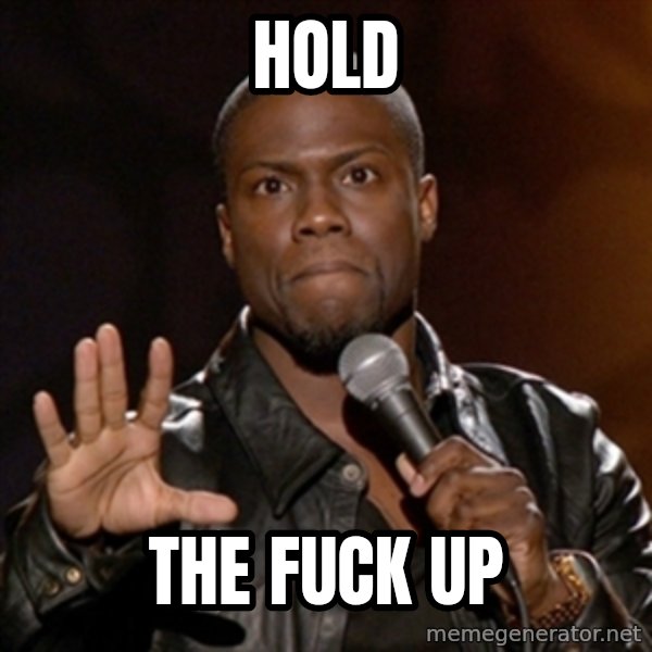 Kevin Hart meme: HOLD / THE FUCK UP