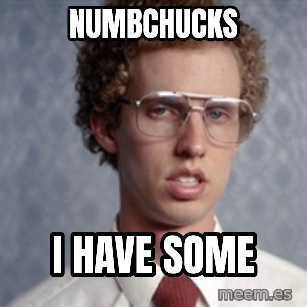Napoleon Dynamite meme: numbchucks / i have some