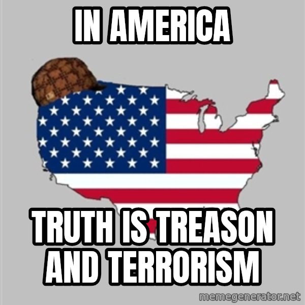 Scumbag America2 meme: in america / truth is treason and terrorism