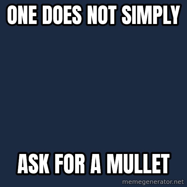 Jonnen Neuvo meme: oNE DOES NOT SIMPLY / ASK FOR A MULLET