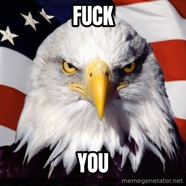 American Pride Eagle meme: Fuck / you