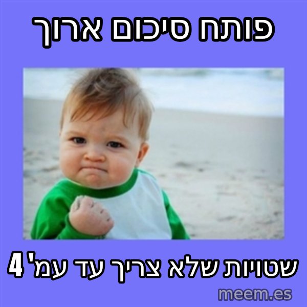 Baby fist meme: פותח סיכום ארוך / שטויות שלא צריך עד עמ' 4