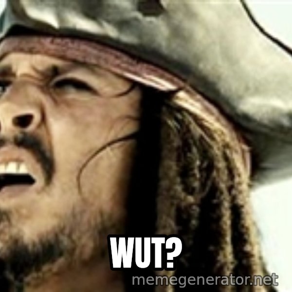 Confused Jack Sparrow meme: Wut?