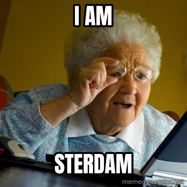 Internet Grandma Surprise meme: i am / sterdam