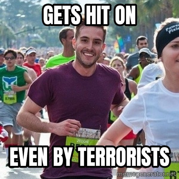 Ridiculously photogenic guy (Zeddie) meme: gets hit on / even by terrorists