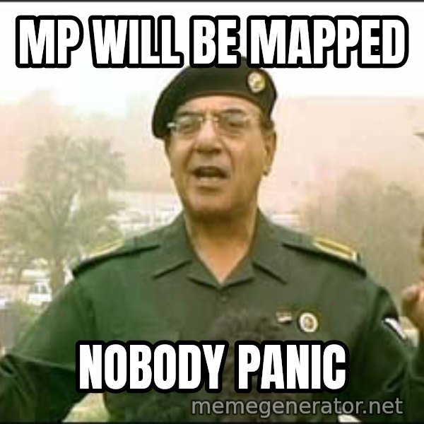 Baghdad Bob meme: mp will be mapped / NOBODY PANIC