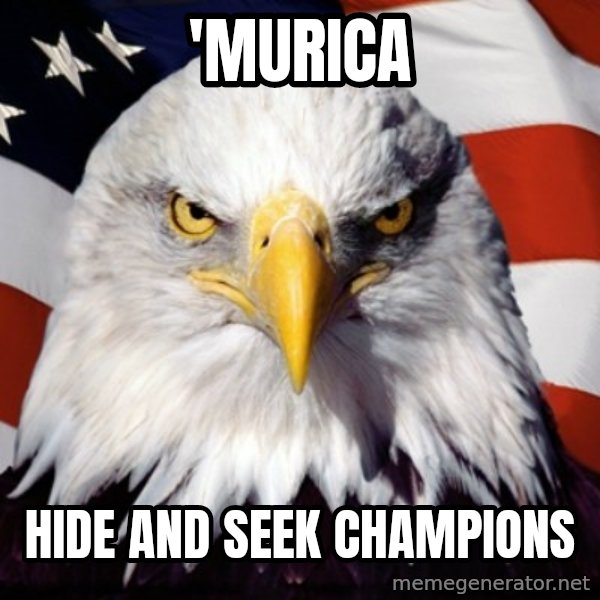 Freedom Eagle  meme: 'murica / hide and seek champions