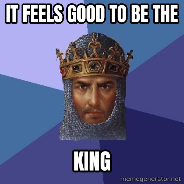 Age Of Empires meme: It feels good to be the / king