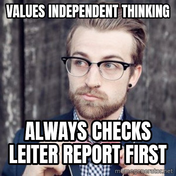 Scumbag Analytic Philosopher meme: values independent thinking / always checks leiter report first