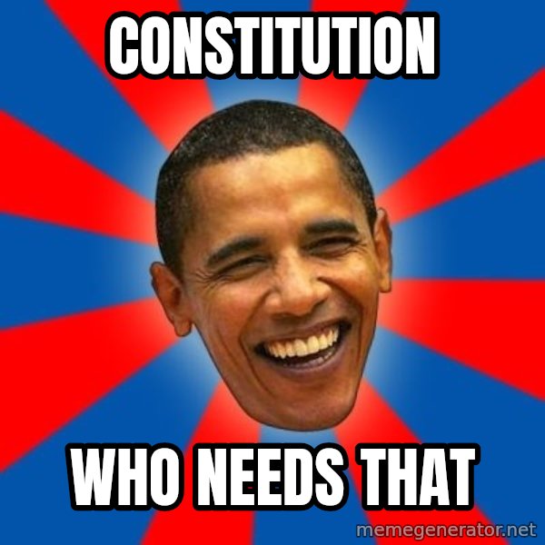 Obama meme: CONSTITUTION / WHO NEEDS THAT