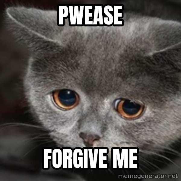 Sadcat meme: pwease / forgive me
