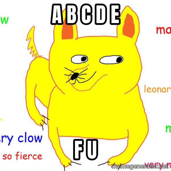 Grumpy Cat  meme: A B C D E / F    U