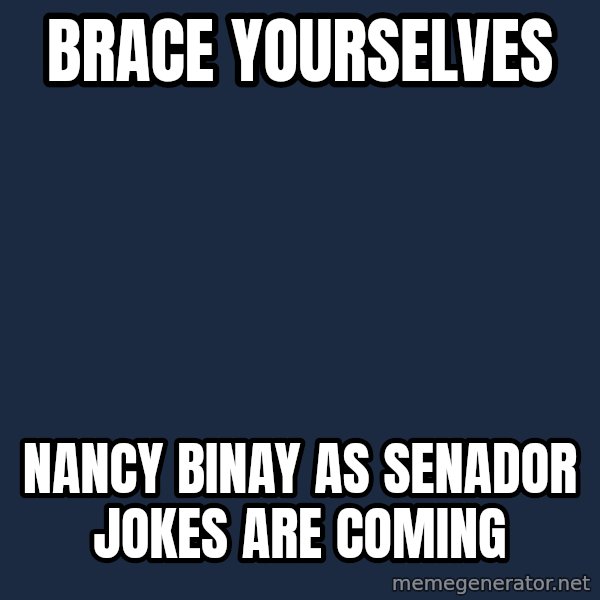 Winter is Coming meme: Brace Yourselves / Nancy Binay as Senador Jokes are coming