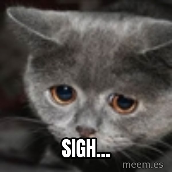 sad cat meme: Sigh...