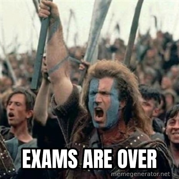 William Wallace braveheart mel gibson lol meme: exams are over