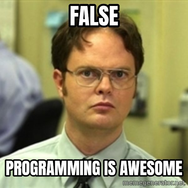 Dwight Schrute meme: False / Programming is awesome