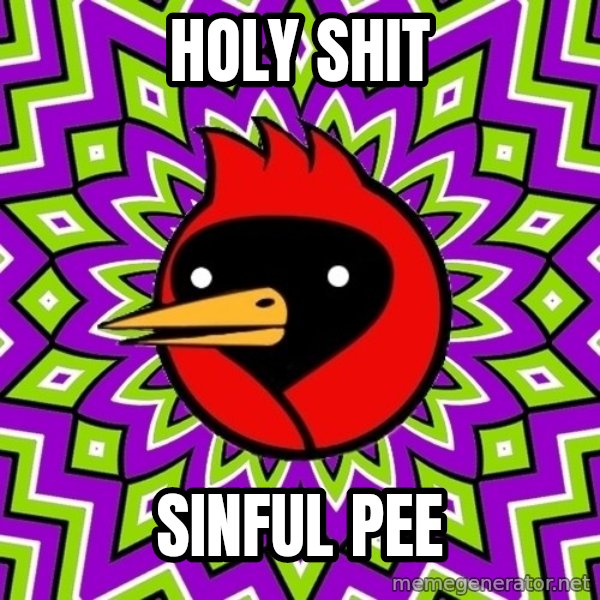 Omsk Crow meme: holy shit / sinful pee