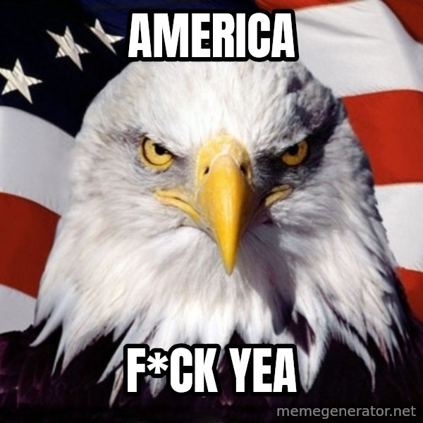 American Pride Eagle meme: america / f*ck yea