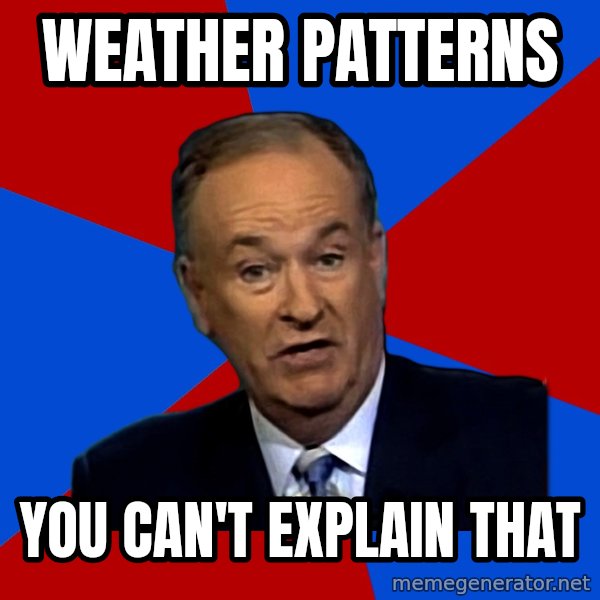 Bill O'Reilly Proves God meme: weather patterns / you can't explain that