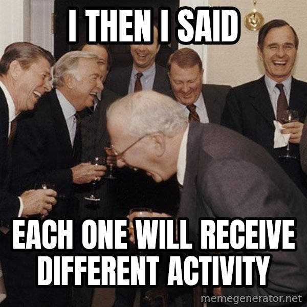 So Then I Said... meme: I then i said / each one will receive different activity
