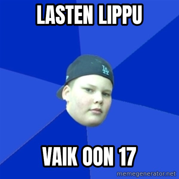 Jonnen Neuvo meme: lasten lippu / vaik oon 17