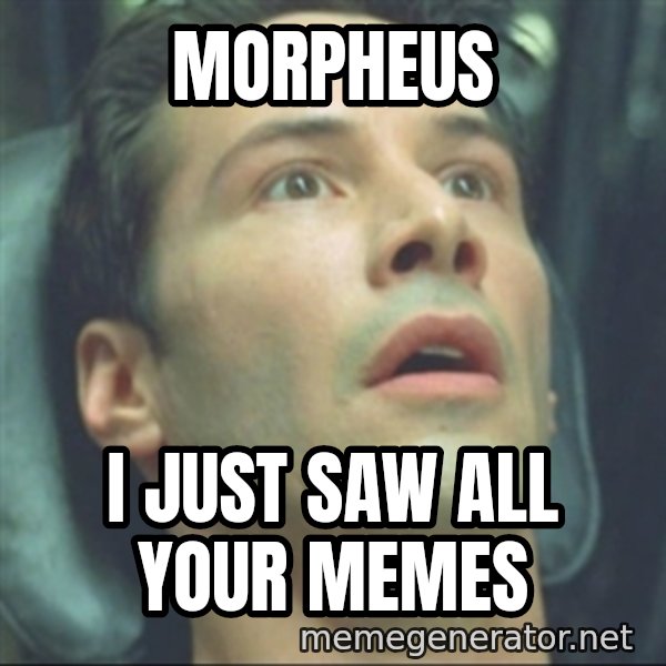 i know kung fu meme: Morpheus / i just saw all your memes