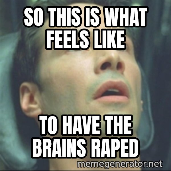 i know kung fu meme: so this is what feels like / to have the brains raped