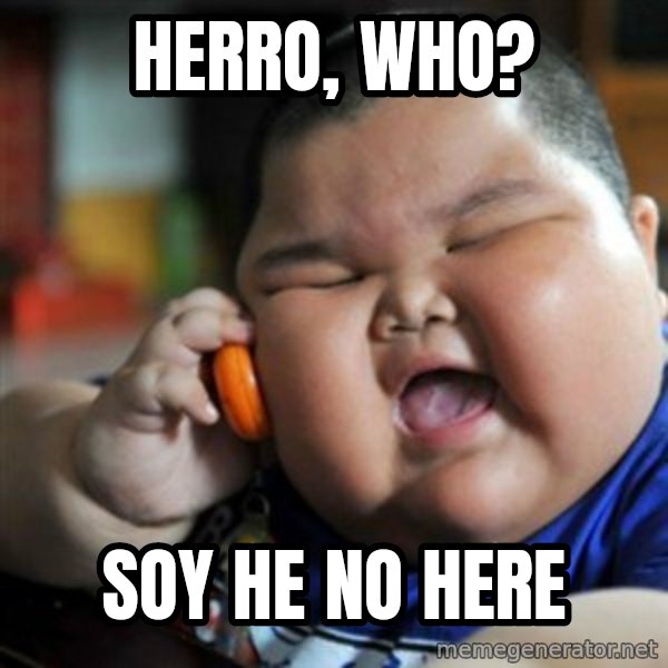 fat chinese kid meme: Herro, Who? / soy he no here