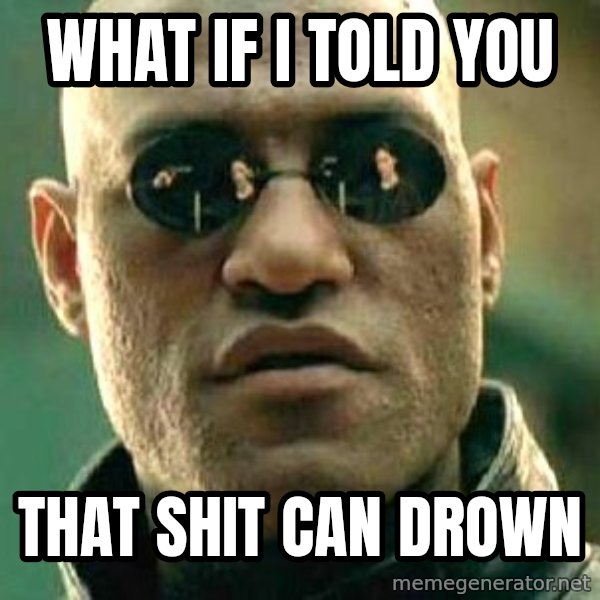 What if I told you / Matrix Morpheus meme: what if i told you / that shit can drown