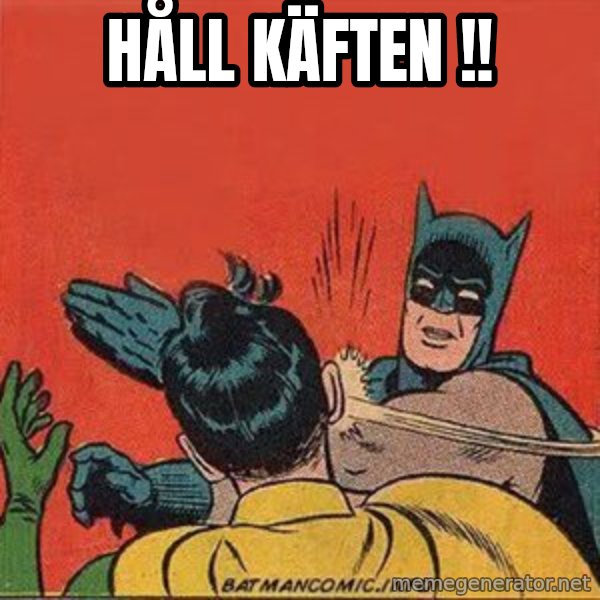 batman slap robin meme: Håll käften !!
