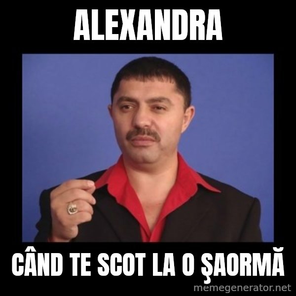 Manelistul Nicolae Guta meme: Alexandra / când te scot la o şaormă