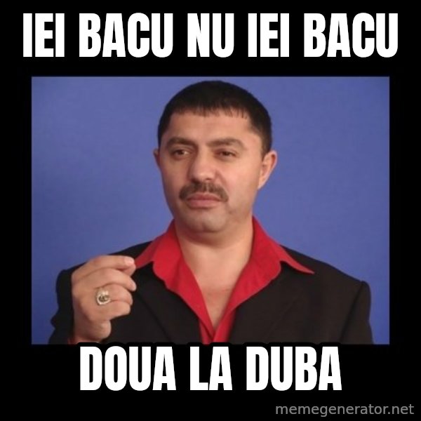 Manelistul Nicolae Guta meme: IEi bacu nu iei bacu / doua la duba