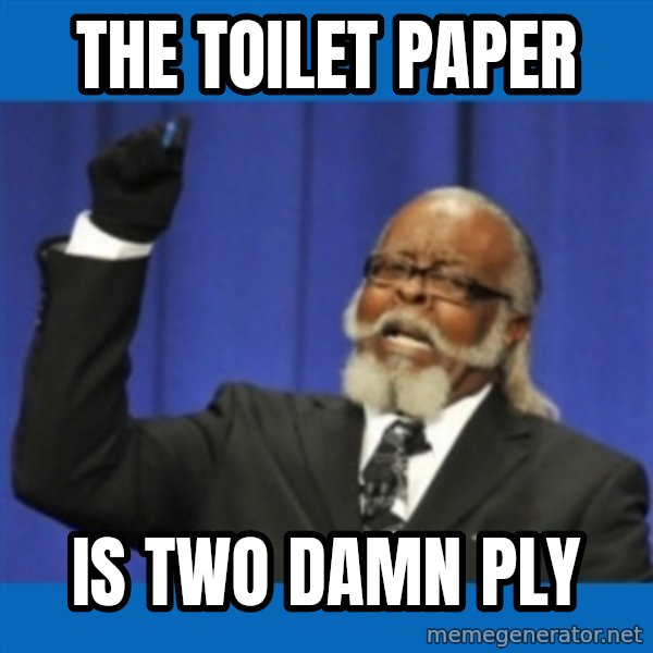 Rent Is Too Damn High meme: THE TOILET PAPER / IS TWO DAMN PLY