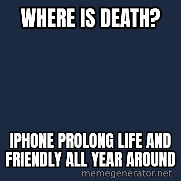 Steve Jobs Cool Story Bro meme: Where is death? / iPhone prolong life and friendly all year around