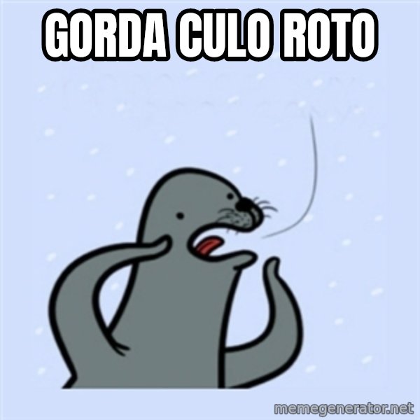 gay seal meme: gorda culo roto