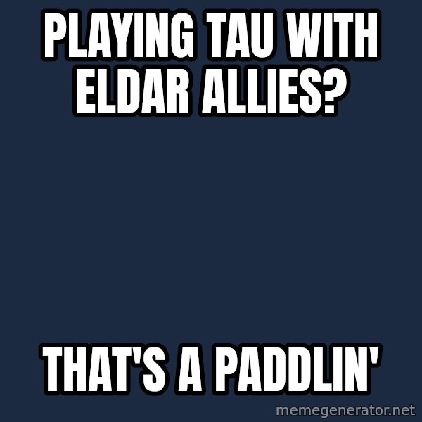 Thats a paddlin meme: Playing Tau With Eldar Allies? / THAT'S A PADDLIN'