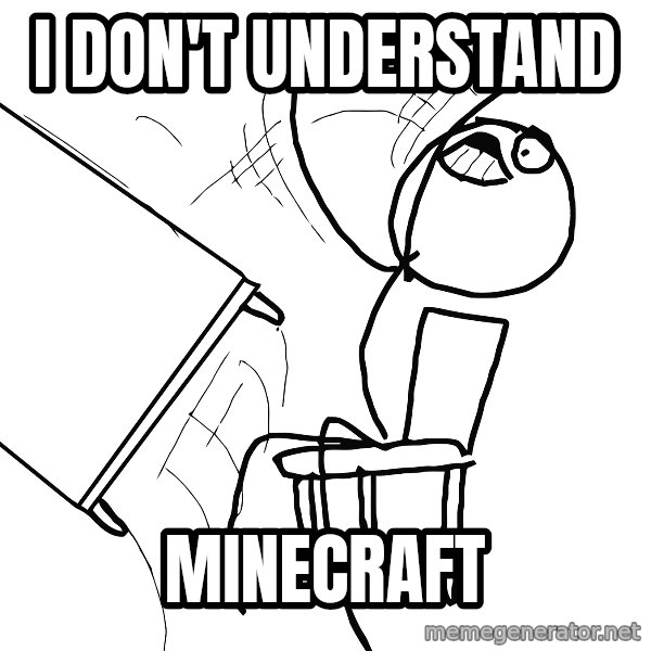 Desk Flip Rage Guy meme: I DON'T UNDERSTAND / MINECRAFT