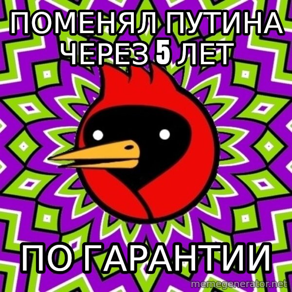 Omsk Crow meme: Поменял Путина через 5 лет / по гарантии
