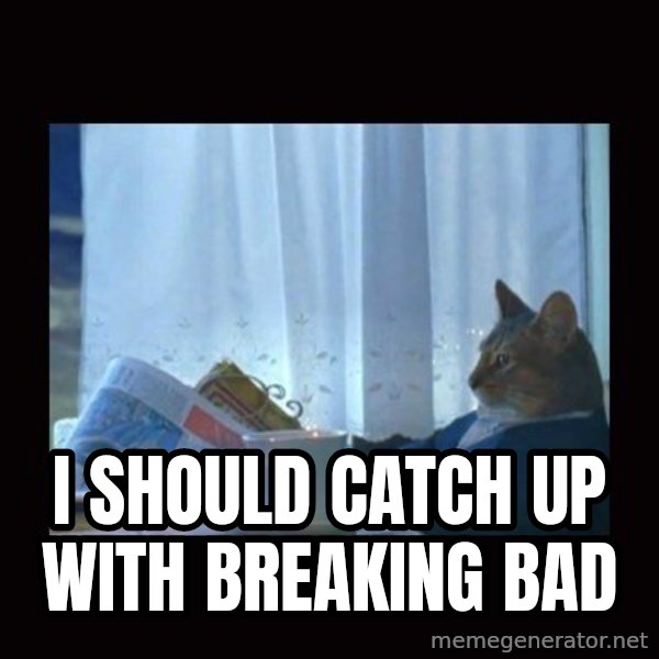 i should buy a boat cat meme: I should catch up with Breaking Bad