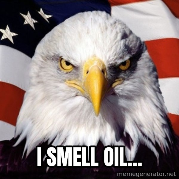 American Pride Eagle meme: i smell oil...
