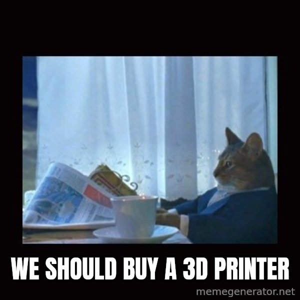 i should buy a boat cat meme: We should buy a 3D printer