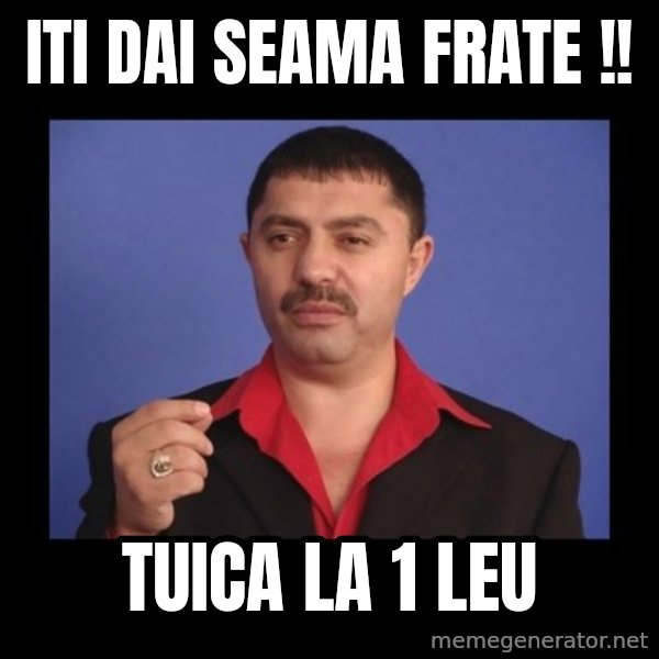 Manelistul Nicolae Guta meme: Iti dai seama frate !! / Tuica la 1 leu