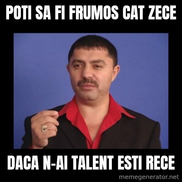 Manelistul Nicolae Guta meme: Poti sa fi frumos cat zece / Daca n-ai talent esti rece