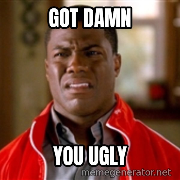 Kevin hart too meme: Got Damn / You Ugly