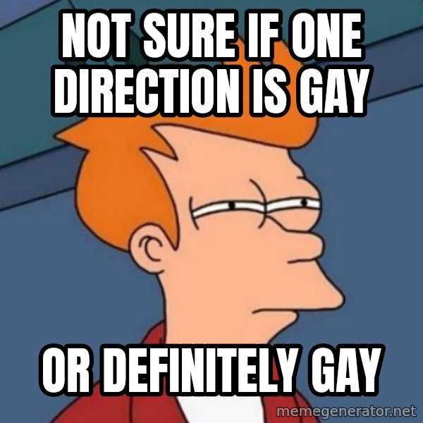 Not sure if troll meme: not sure if one direction is gay / or definitely gay