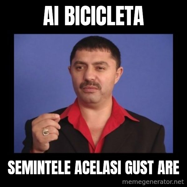 Manelistul Nicolae Guta meme: ai bicicleta / semintele acelasi gust are