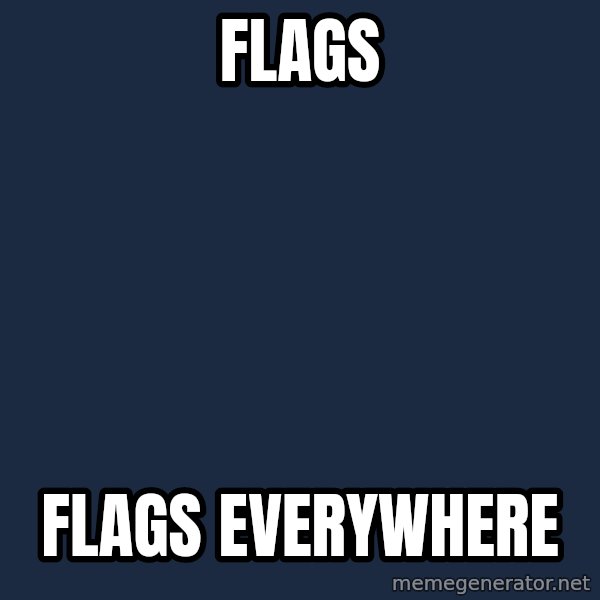 X, X Everywhere  meme: FLAGS / FLAGS EVERYWHERE