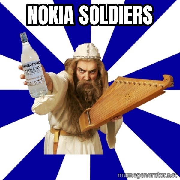 FinnishProblems meme: Nokia soldiers