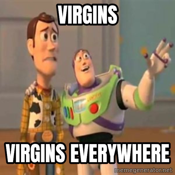 X, X Everywhere  meme: virgins / virgins everywhere