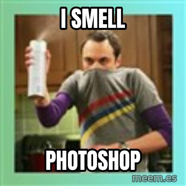 Sheldon Cooper spray can meme: i smell / photoshop